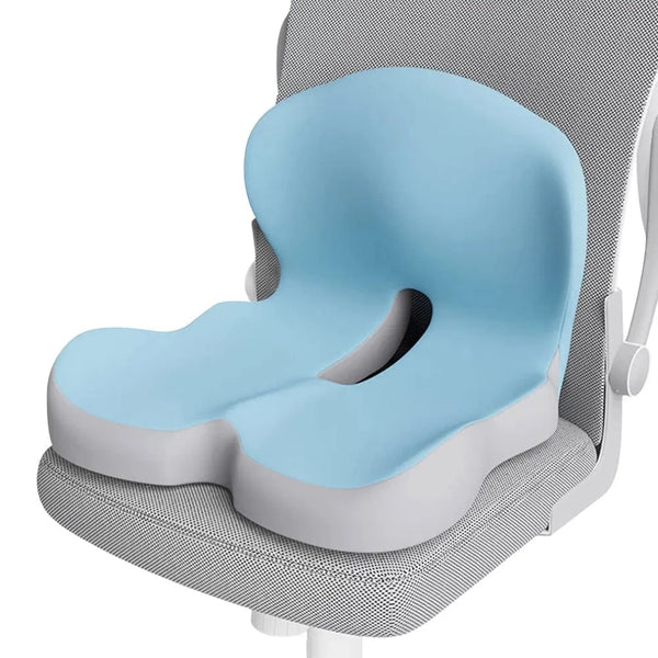 Planet Gates Memory Foam L-Shaped Integrated Office Chair Cushion with Lumbar Support Car Seat Cushion for Office Workers Car Drivers