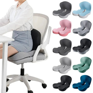 Planet Gates Memory Foam L-Shaped Integrated Office Chair Cushion with Lumbar Support Car Seat Cushion for Office Workers Car Drivers