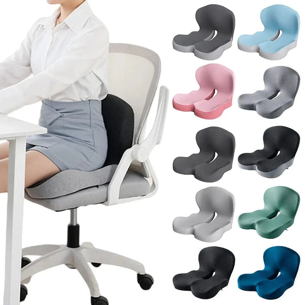 Planet Gates Memory Foam L-Shaped Integrated Office Chair Cushion with Lumbar Support Car Seat Cushion for Office Workers Car Drivers