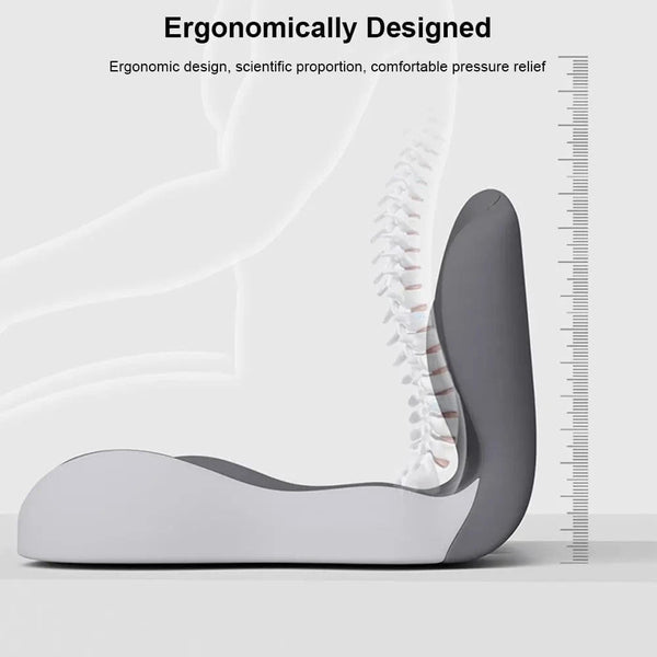 Planet Gates Memory Foam L-Shaped Integrated Office Chair Cushion with Lumbar Support Car Seat Cushion for Office Workers Car Drivers