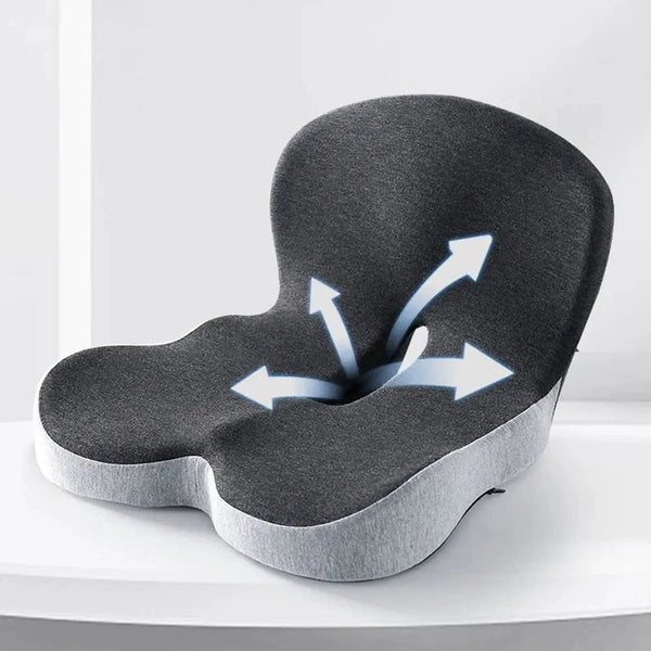Planet Gates Memory Foam L-Shaped Integrated Office Chair Cushion with Lumbar Support Car Seat Cushion for Office Workers Car Drivers
