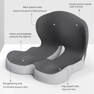 Planet Gates Memory Foam L-Shaped Integrated Office Chair Cushion with Lumbar Support Car Seat Cushion for Office Workers Car Drivers