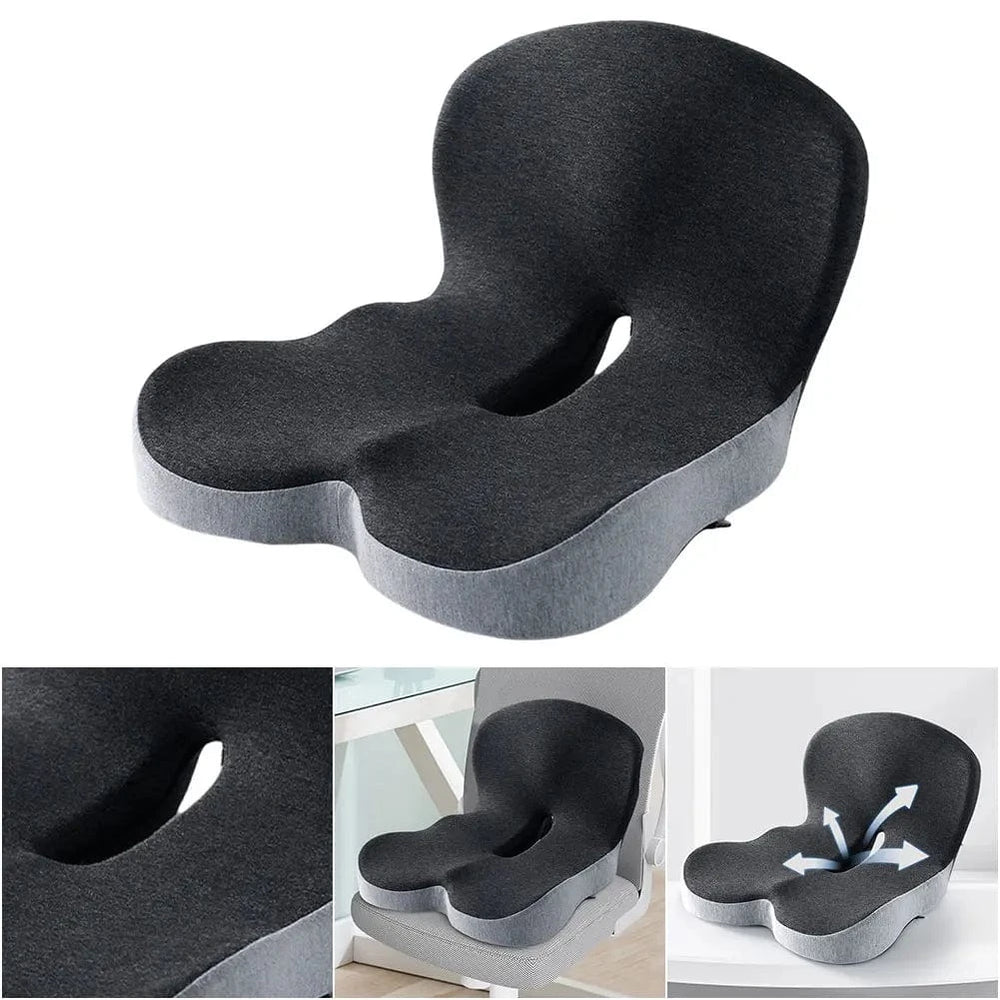 Planet Gates Memory Foam L-Shaped Integrated Office Chair Cushion with Lumbar Support Car Seat Cushion for Office Workers Car Drivers