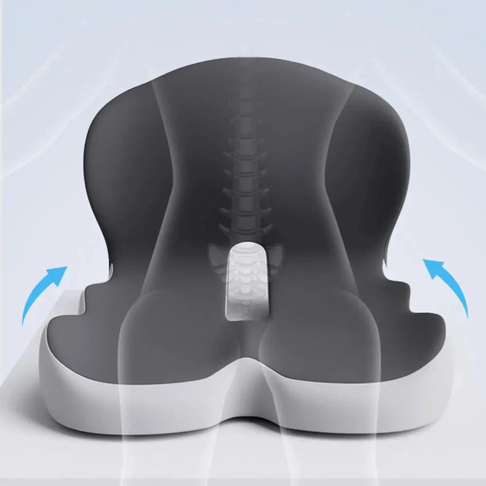 Planet Gates Memory Foam L-Shaped Integrated Office Chair Cushion with Lumbar Support Car Seat Cushion for Office Workers Car Drivers