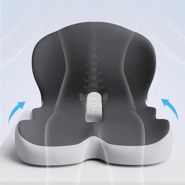 Planet Gates Memory Foam L-Shaped Integrated Office Chair Cushion with Lumbar Support Car Seat Cushion for Office Workers Car Drivers