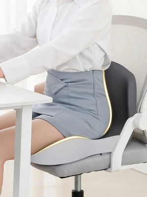 Planet Gates Memory Foam L-Shaped Integrated Seat Cushion with Lumbar Support Office Chair Cushion for Car Truck Desk Gaming Chair