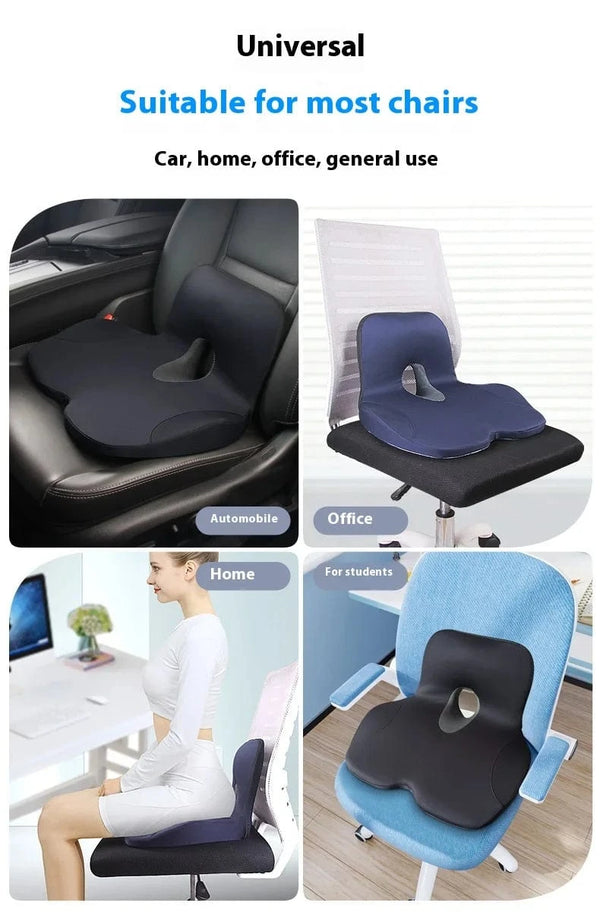 Planet Gates Memory Foam Seat Cushion Waist Back Support Pillow Set Orthopedic Ergonomic Coccyx Relief Hip Lumbar Pad for Office Chair Car