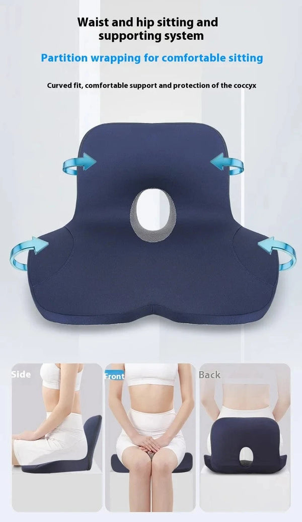 Planet Gates Memory Foam Seat Cushion Waist Back Support Pillow Set Orthopedic Ergonomic Coccyx Relief Hip Lumbar Pad for Office Chair Car