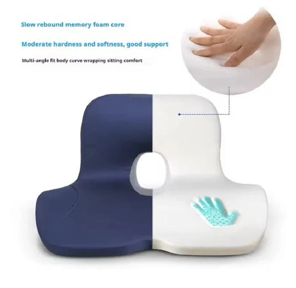 Planet Gates Memory Foam Seat Cushion Waist Back Support Pillow Set Orthopedic Ergonomic Coccyx Relief Hip Lumbar Pad for Office Chair Car