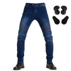 Planet Gates Men Jeans Embroidery Motorcycle Pants Pantalon Motocross Belt Protective Gear Motorcycle Driver's License Test Motos Jeans