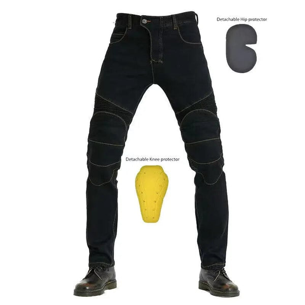 Planet Gates Men Jeans Embroidery Motorcycle Pants Pantalon Motocross Belt Protective Gear Motorcycle Driver's License Test Motos Jeans