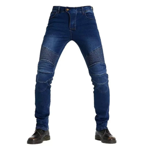 Planet Gates Men Jeans Embroidery Motorcycle Pants Pantalon Motocross Belt Protective Gear Motorcycle Driver's License Test Motos Jeans