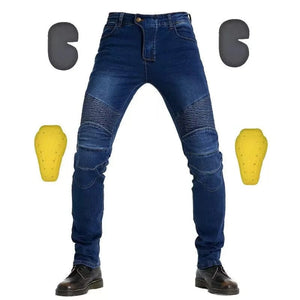 Planet Gates Men Jeans Embroidery Motorcycle Pants Pantalon Motocross Belt Protective Gear Motorcycle Driver's License Test Motos Jeans