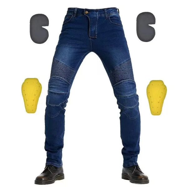 Planet Gates Men Jeans Embroidery Motorcycle Pants Pantalon Motocross Belt Protective Gear Motorcycle Driver's License Test Motos Jeans