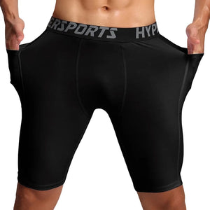 Planet Gates Men Running Short  Quick Dry Leggings Mens Compression Tights Gym Fitness Sport Shorts Male Trunks