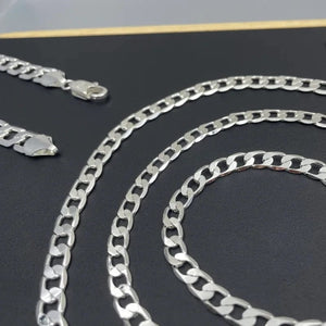 Planet Gates Men's 925 Sterling Silver Necklace 2/4/6/8/10/12MM 40-75cm Face Chain Necklace Lobster Clasp Men Women Engagement Jewelry Gifts