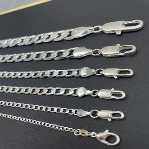 Planet Gates Men's 925 Sterling Silver Necklace 2/4/6/8/10/12MM 40-75cm Face Chain Necklace Lobster Clasp Men Women Engagement Jewelry Gifts