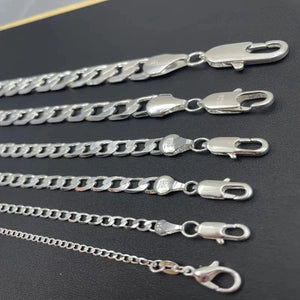 Planet Gates Men's 925 Sterling Silver Necklace 2/4/6/8/10/12MM 40-75cm Face Chain Necklace Lobster Clasp Men Women Engagement Jewelry Gifts