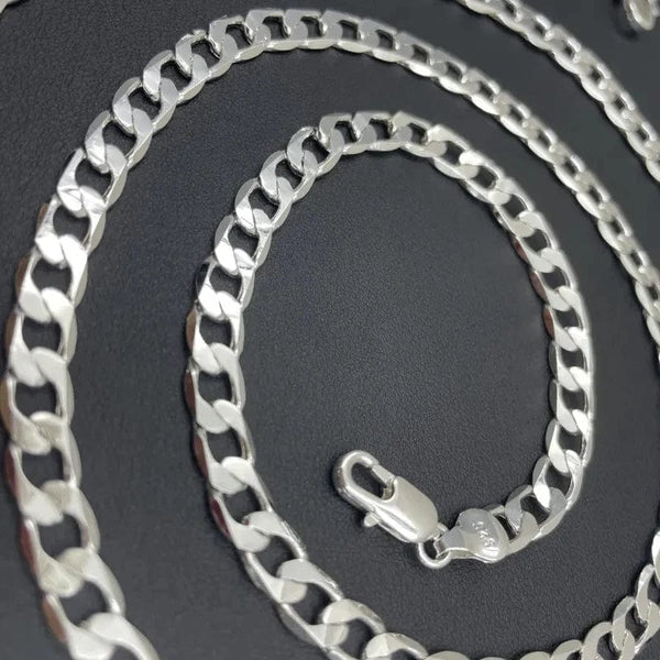 Planet Gates Men's 925 Sterling Silver Necklace 2/4/6/8/10/12MM 40-75cm Face Chain Necklace Lobster Clasp Men Women Engagement Jewelry Gifts