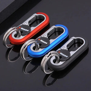 Planet Gates Men's Keychain Hook Stainless Steel Buckle Outdoor Carabiner Climbing Tool Double Ring Car Fishing Key Ring Car Accessories