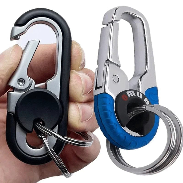 Planet Gates Men's Keychain Hook Stainless Steel Buckle Outdoor Carabiner Climbing Tool Double Ring Car Fishing Key Ring Car Accessories