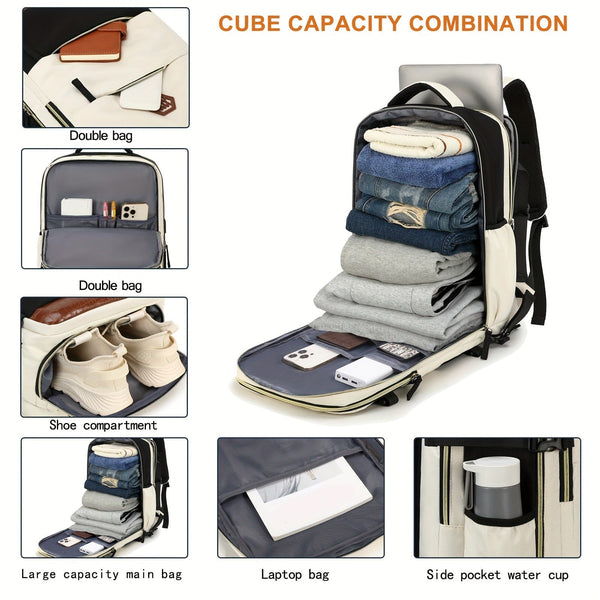 Planet Gates Men's Travel Backpack, Waterproof Computer Backpack, With Shoe Compartment, Computer Carry-on Backpack
