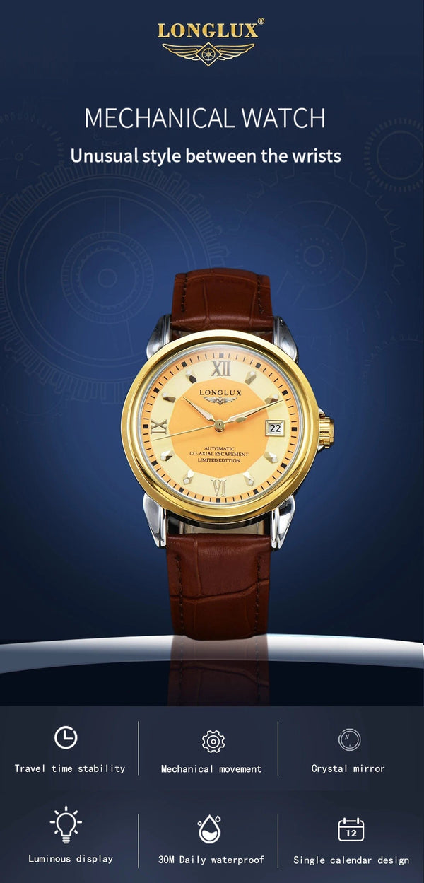 Planet Gates Men's watch with automatic movement is an ideal choice for business, leisure, dating, and any occasion with a calendar as a gift