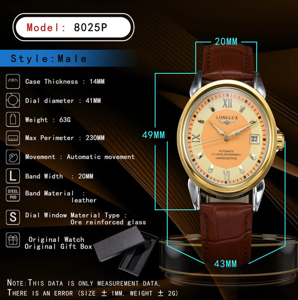 Planet Gates Men's watch with automatic movement is an ideal choice for business, leisure, dating, and any occasion with a calendar as a gift