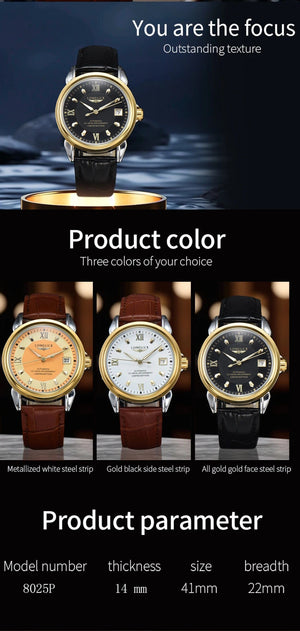 Planet Gates Men's watch with automatic movement is an ideal choice for business, leisure, dating, and any occasion with a calendar as a gift