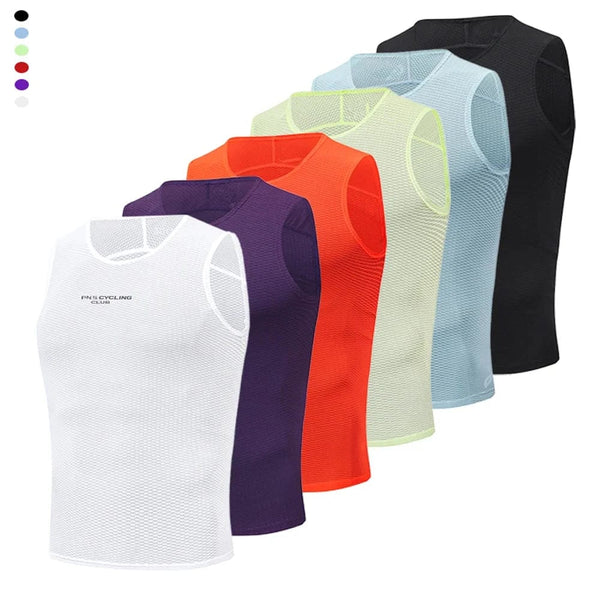 Planet Gates Men's Women Cycling Base Layer MTB Road Cycling Mesh Vest Underwear MTB Road Bike Vest Breathable Quick-Dry Bicycle Clothing