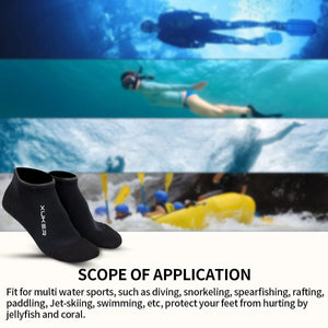 Planet Gates Men's Women's 3mm Neoprene Socks Beach Volleyball Diving Swimming Snorkeling Kayaking Low Cut Water Booties Flatlock Stitches