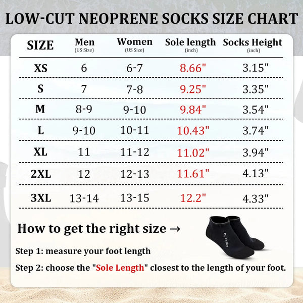 Planet Gates Men's Women's 3mm Neoprene Socks Beach Volleyball Diving Swimming Snorkeling Kayaking Low Cut Water Booties Flatlock Stitches