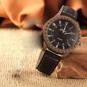 Planet Gates men watch / No / CHINA WOKAI high quality casual men's belt quartz watch classic retro Roman simple style business male student electronic clock