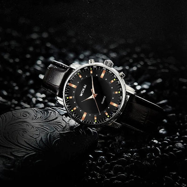 Planet Gates men watch / No / CHINA WOKAI high quality casual men's belt quartz watch classic retro Roman simple style business male student electronic clock