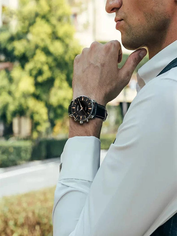 Planet Gates men watch / No / CHINA WOKAI high quality casual men's belt quartz watch classic retro Roman simple style business male student electronic clock