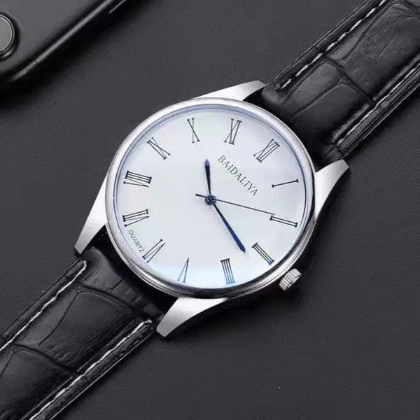 Planet Gates men watch / No / CHINA WOKAI high quality casual men's belt quartz watch classic retro Roman simple style business male student electronic clock