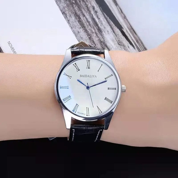 Planet Gates men watch / No / CHINA WOKAI high quality casual men's belt quartz watch classic retro Roman simple style business male student electronic clock