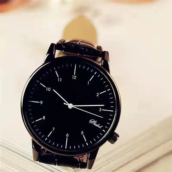 Planet Gates men watch / No / CHINA WOKAI high quality casual men's belt quartz watch classic retro Roman simple style business male student electronic clock