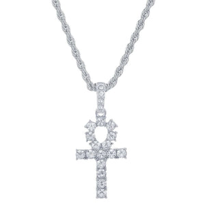 Planet Gates Men Women Hip Hop Cross Pendant Necklace With 4mm Zircon Tennis Chain Iced Out Exquisite Bling Jewelry Fashion Trendy Creative