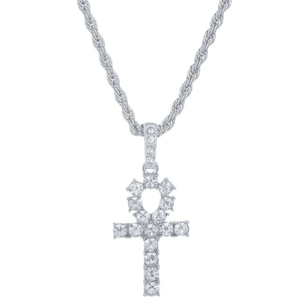 Planet Gates Men Women Hip Hop Cross Pendant Necklace With 4mm Zircon Tennis Chain Iced Out Exquisite Bling Jewelry Fashion Trendy Creative