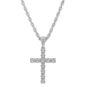 Planet Gates Men Women Hip Hop Cross Pendant Necklace With 4mm Zircon Tennis Chain Iced Out Exquisite Bling Jewelry Fashion Trendy Creative