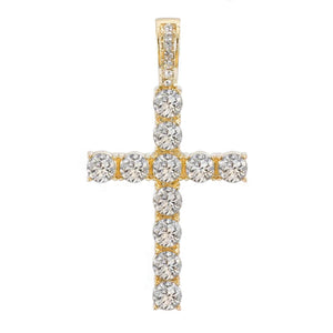 Planet Gates Men Women Hip Hop Cross Pendant Necklace With 4mm Zircon Tennis Chain Iced Out Exquisite Bling Jewelry Fashion Trendy Creative