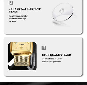 Planet Gates Mens Fashion Sports Watches Simple Men Luxury Gold Business Ultra Thin Stainless Steel Mesh Belt Quartz Watch