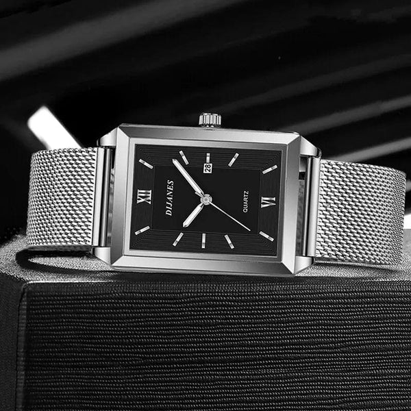 Planet Gates Mens Fashion Sports Watches Simple Men Luxury Gold Business Ultra Thin Stainless Steel Mesh Belt Quartz Watch