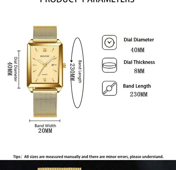 Planet Gates Mens Fashion Sports Watches Simple Men Luxury Gold Business Ultra Thin Stainless Steel Mesh Belt Quartz Watch