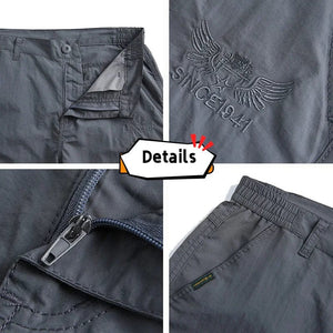 Planet Gates Mens Summer Hiking Pant Outdoor Tactical Quick-drying Multi-pocket Waterproof Athletic Fishing Travel Safari Cargo Work Trousers
