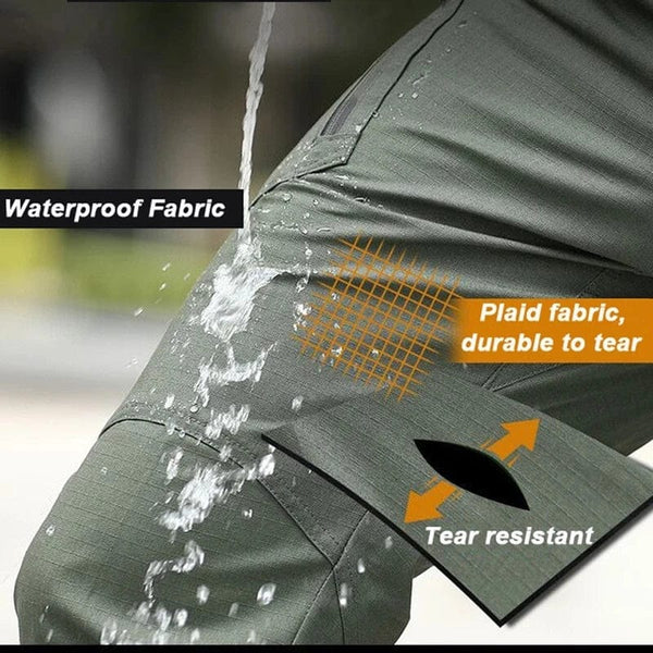 Planet Gates Mens Waterproof Cargo Pants Elastic Multiple Pocket Military Male Trousers Outdoor Joggers Pant Plus Size Tactical Pants Men