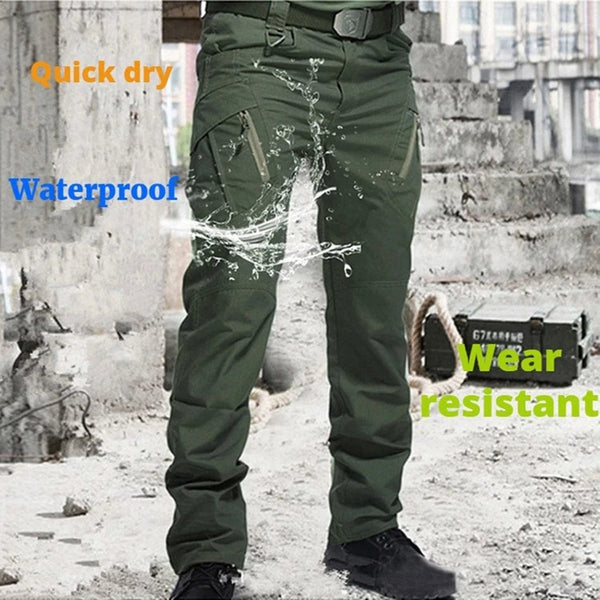 Planet Gates Mens Waterproof Cargo Pants Elastic Multiple Pocket Military Male Trousers Outdoor Joggers Pant Plus Size Tactical Pants Men
