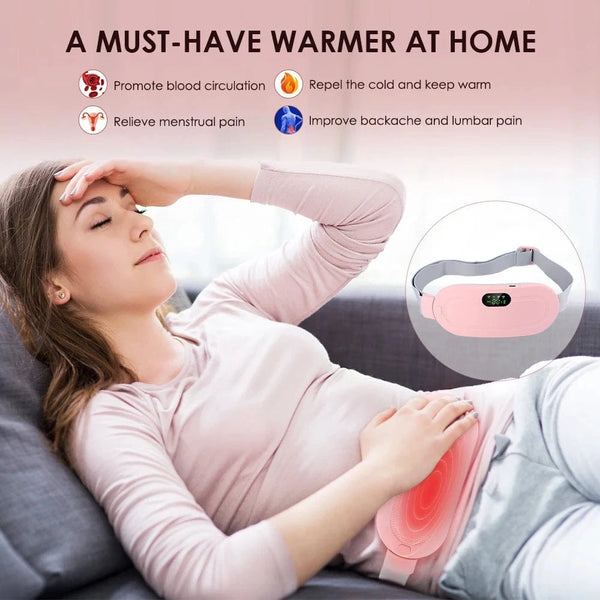Planet Gates Menstrual Heating Pad Abdominal Massager Warm Palace Belt Waist Vibration Massage Device for Cramps Period Pain Relief Dorpship