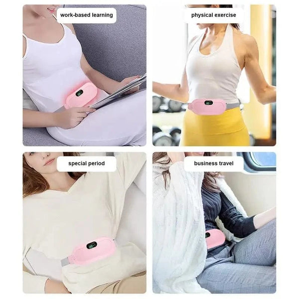 Planet Gates Menstrual Heating Pad Portable Cordless Waist Warmer Belt Adjustable Heated Belt With Digital Display 4 Vibration Massage Modes